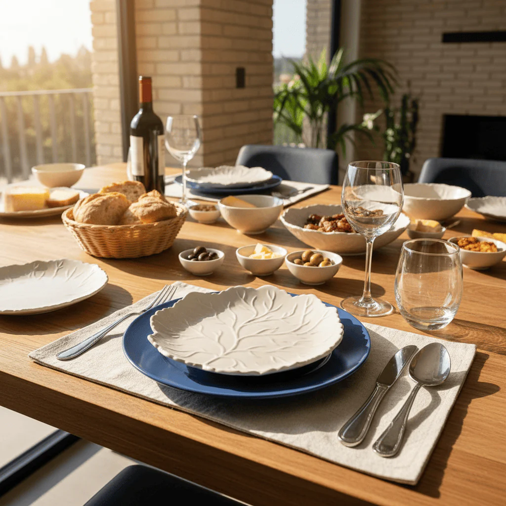 Assiette en céramique "Folha" blanche - 21cm – Image 3
