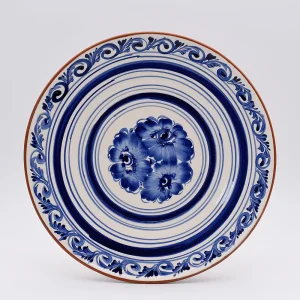 Assiette en terre cuite 28cm - Bleue