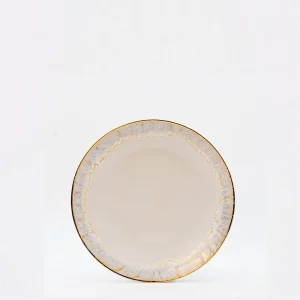 Assiette creuse en grès 21cm "Taormina" - Dorée