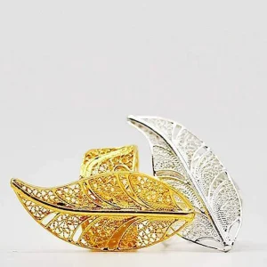 Folha I Bague en filigrane d'argent