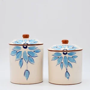 Boite de cuisine en terre cuite - Turquoise
