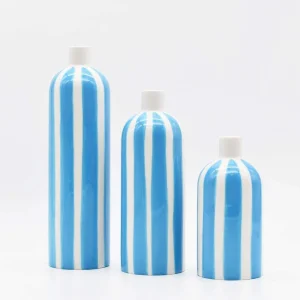 Vase rayé "Costa Nova" - Turquoise