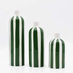 Vase rayé "Costa Nova" - Vert